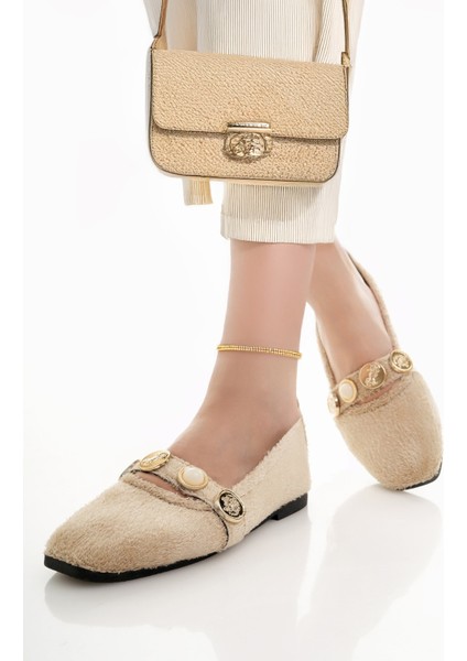 Kadın Babet Bej Şık Ev Iş Ofis Günlük Ayakkabı fiyatları