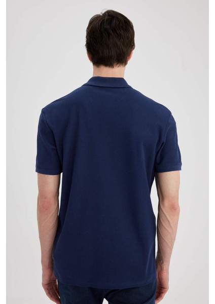 %100 Pamuk Regular Fit Polo Yaka Kısa Kollu Basic Düz Pike Kumaş Tişört C1293AX24SP