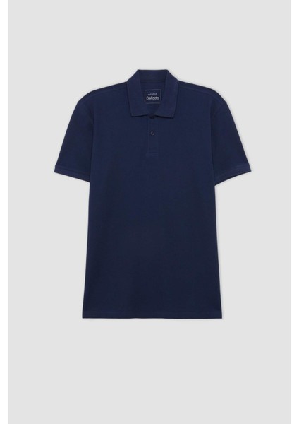 %100 Pamuk Regular Fit Polo Yaka Kısa Kollu Basic Düz Pike Kumaş Tişört C1293AX24SP
