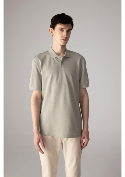 %100 Pamuk Regular Fit Polo Yaka Kısa Kollu Basic Düz Pike Kumaş Tişört C1293AX24SP