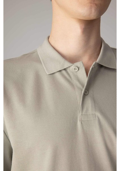 %100 Pamuk Regular Fit Polo Yaka Kısa Kollu Basic Düz Pike Kumaş Tişört C1293AX24SP
