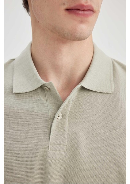 %100 Pamuk Regular Fit Polo Yaka Kısa Kollu Basic Düz Pike Kumaş Tişört C1293AX24SP