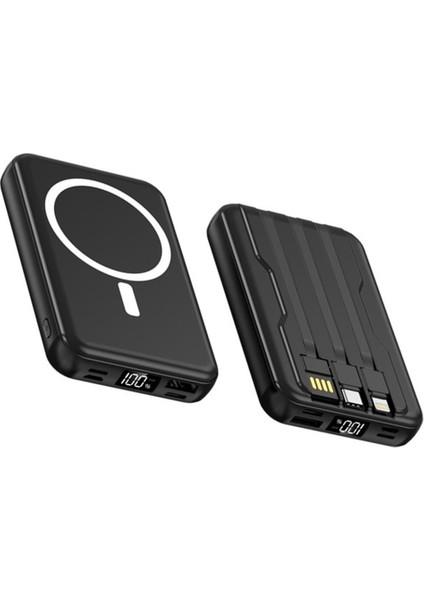 Snapmax SNP-3005 10.000 Mah Kablosuz Hızlı Şarj Magsafe Powerbank LED Ekranlı Çoklu Girişl