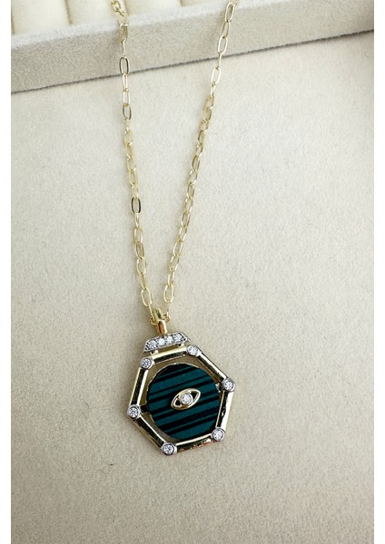 Altıgen Figürlü Göz Detaylı Altın Renk Kolye (50CM) fiyatları