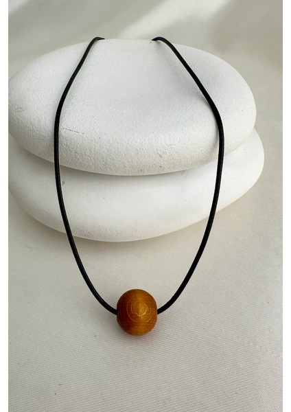 Yuvarlak Ahşap Boncuk Siyah Ip Kolye (40CM) fiyatları