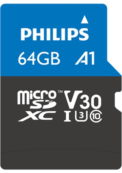 Sd Hafıza Kartı 64GB Ultra Pro Memory Card Dron -Kask-Araç Kamera V30 U3 Phılıps