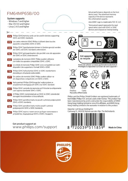 Sd Hafıza Kartı 64GB Ultra Pro Memory Card Dron -Kask-Araç Kamera V30 U3 Phılıps fırsatları