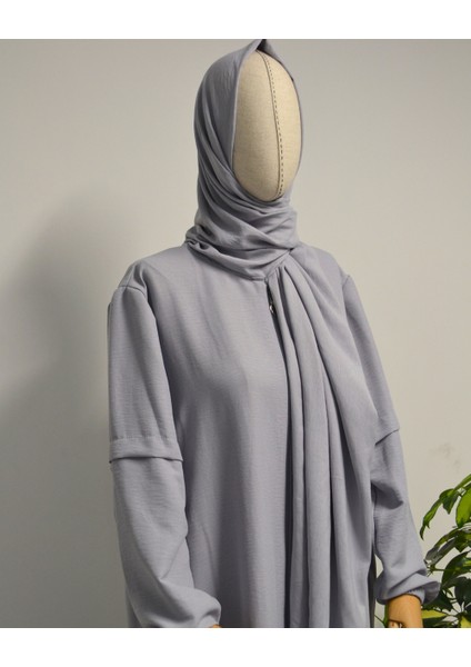 Kendinden Şallı Pamuklu Aerobin Kumaş Kadın Namaz Elbisesi / Ferace – 1-6 Beden Aralığı fırsatları