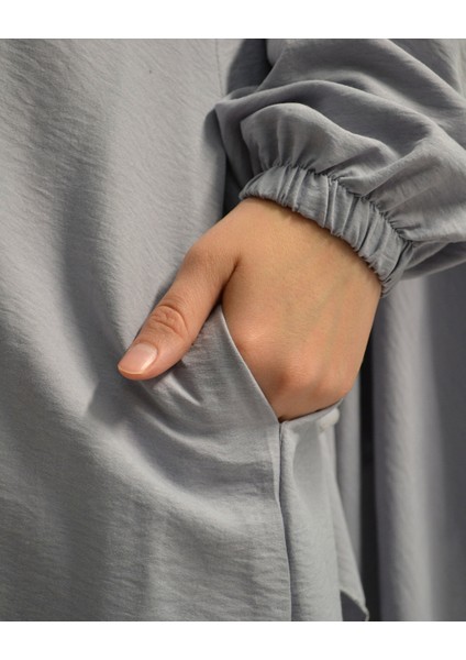 Kendinden Şallı Pamuklu Aerobin Kumaş Kadın Namaz Elbisesi / Ferace – 1-6 Beden Aralığı