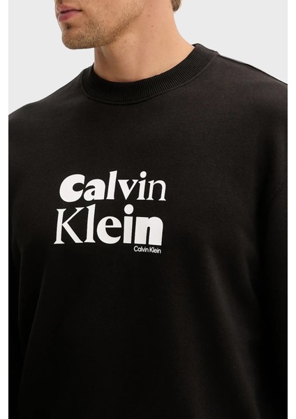 Logolu Pamuklu Relaxed Fit Bisiklet Yaka Sweat LV04LD242GUB1 Erkek Sweat LV04LD242G Ub1 fırsatları