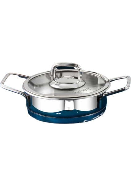 Lınes Sılver 28 cm Basık Celık Tencere Metal Kulp