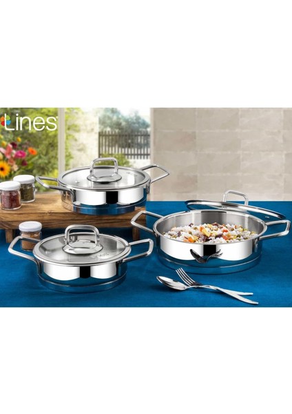 Lınes Sılver 28 cm Basık Celık Tencere Metal Kulp fiyatları