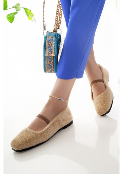 Kadın Babet Bej Hafif Rahat Şık Iş Ofis Günlük Ayakkabı modelleri