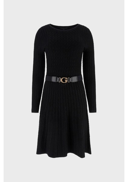 Ls Cn Flare Fit Bisiklet Yaka Kemer Detaylı Mini Triko Elbise W5BK68Z2YJ2 Bayan Elbise W5BK68 Z2YJ2 Jblk indirimleri