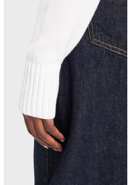 Logolu Pamuklu Relaxed Fit Balıkçı Yaka Kazak LV047D354GYAA Bayan Kazak LV047D354G Yaa indirimleri