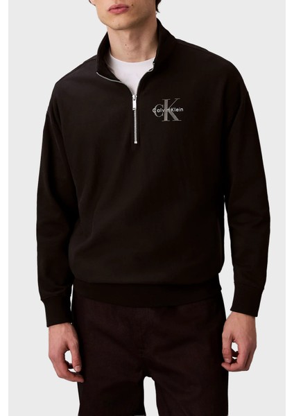 Pamuklu Regular Fit Yarım Fermuarlı Dik Yaka Sweat LV04RD236GUB1 Erkek Sweat LV04RD236G Ub1