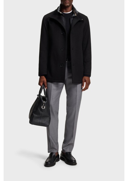 Yün ve Kaşmir Karışımlı Relaxed Fit Dik Yaka Kaban Erkek Kaban 50549193 001 fiyatları