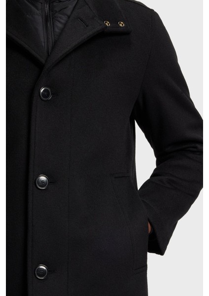 Yün ve Kaşmir Karışımlı Relaxed Fit Dik Yaka Kaban Erkek Kaban 50549193 001 indirimleri