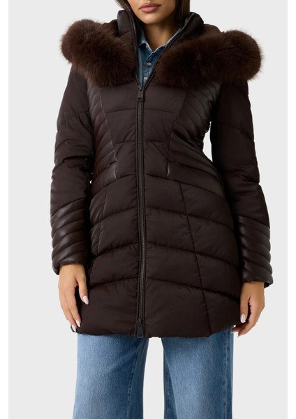 New Oxana Regular Fit Fermuarlı Kapüşonlu Şişme Mont W4BL61WGLZ0 Bayan Mont W4BL61 Wglz0 G1EB