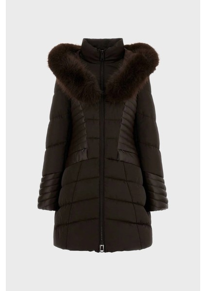 New Oxana Regular Fit Fermuarlı Kapüşonlu Şişme Mont W4BL61WGLZ0 Bayan Mont W4BL61 Wglz0 G1EB