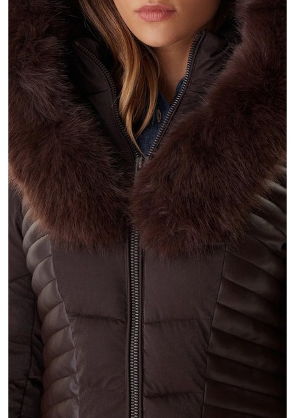 New Oxana Regular Fit Fermuarlı Kapüşonlu Şişme Mont W4BL61WGLZ0 Bayan Mont W4BL61 Wglz0 G1EB