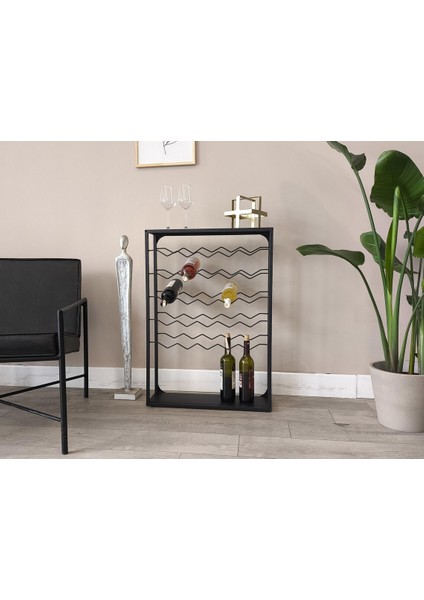 Rackandcork Rack And Cork 25 Şişe Kapasiteli Raf I Modern Şarap Ünitesi I Metal Şaraplık I Mutfak & Bar Rafı
