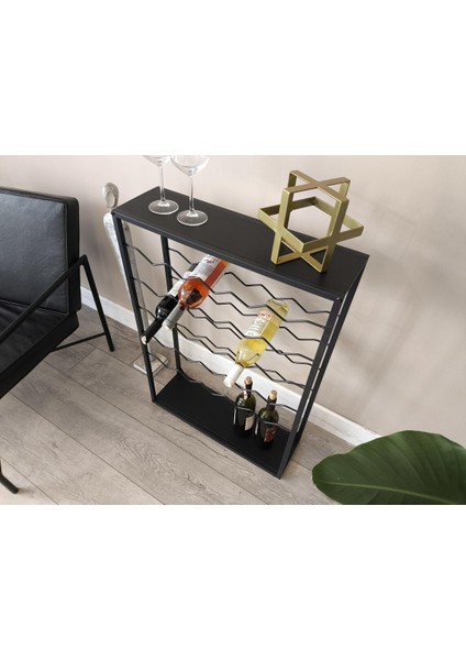 Rackandcork Rack And Cork 25 Şişe Kapasiteli Raf I Modern Şarap Ünitesi I Metal Şaraplık I Mutfak & Bar Rafı fırsatları