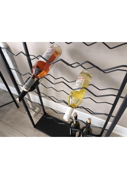 Rackandcork Rack And Cork 25 Şişe Kapasiteli Raf I Modern Şarap Ünitesi I Metal Şaraplık I Mutfak & Bar Rafı indirimleri