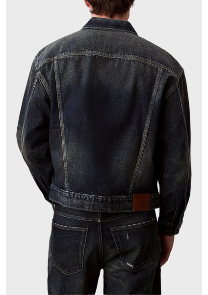 Logolu % 100 Pamuk Relaxed Fit Kot Ceket LV04RD741GZYC Erkek Kot Ceket LV04RD741G Zyc modelleri