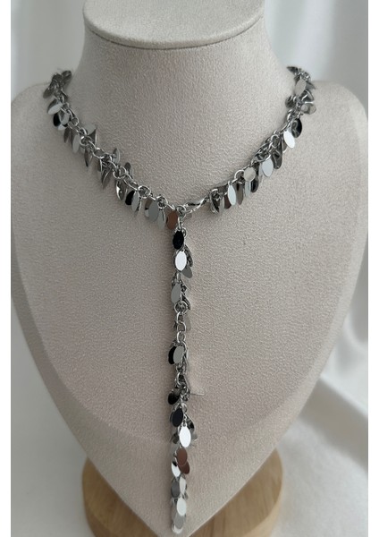 Hareketli Oval Arpa Detay Işıltılı Ayarlanabilir Y Kolye (60CM) modelleri