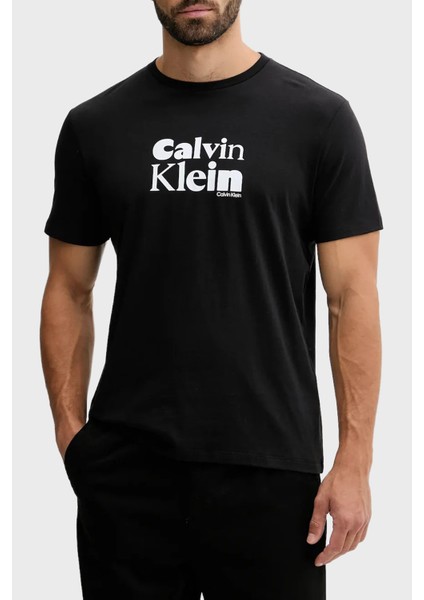 Logolu % 100 Pamuk Regular Fit Bisiklet Yaka T Shirt LV04RD820GUB1 Erkek T Shirt LV04RD820G Ub1