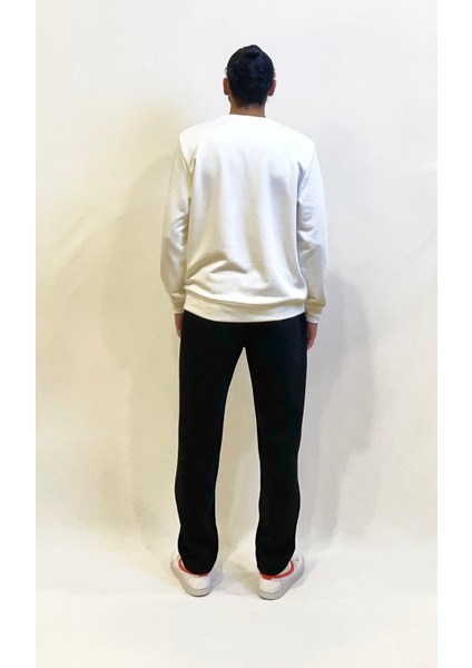 Süperlife Erkek Bisiklet Yaka Rahat Kalıp 3 Iplik Kalın Californıa Baskılı Swetashırt SPR24SW28