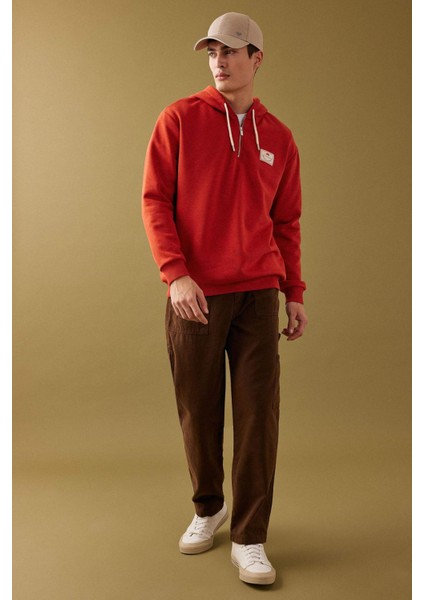 Yazlık Kanvas Pantolon Straight Fit Normal Kalıp Normal Bel Boru Paça Basic Düz Cepli