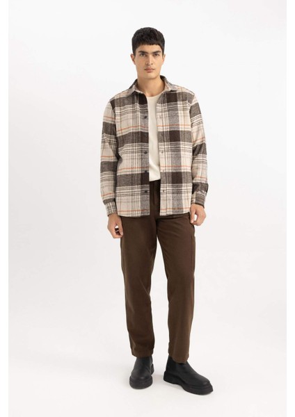 Yazlık Kanvas Pantolon Straight Fit Normal Kalıp Normal Bel Boru Paça Basic Düz Cepli