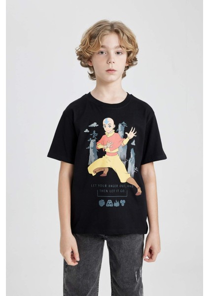 Erkek Çocuk Avatar the Last Airbender Bisiklet Yaka Kısa Kollu Tişört