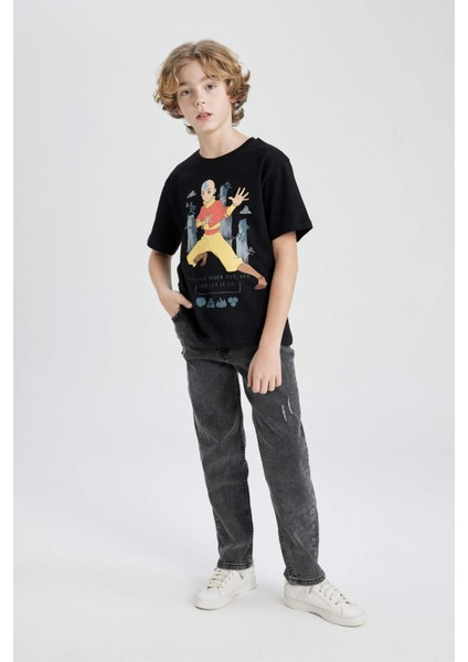 Erkek Çocuk Avatar the Last Airbender Bisiklet Yaka Kısa Kollu Tişört