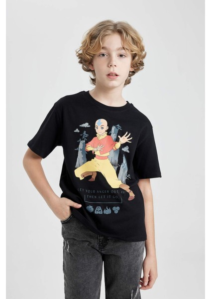 Erkek Çocuk Avatar the Last Airbender Bisiklet Yaka Kısa Kollu Tişört