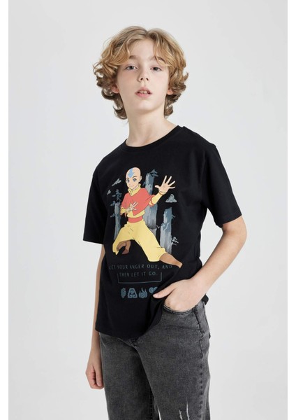 Erkek Çocuk Avatar the Last Airbender Bisiklet Yaka Kısa Kollu Tişört