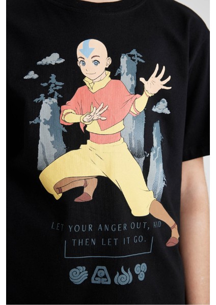 Erkek Çocuk Avatar the Last Airbender Bisiklet Yaka Kısa Kollu Tişört