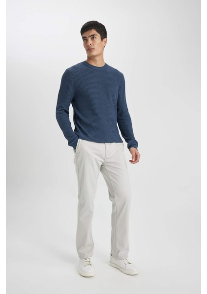 Standart Fit Normal Kesim Bisiklet Yaka Basic Düz Triko Kazak B9707AX24SP