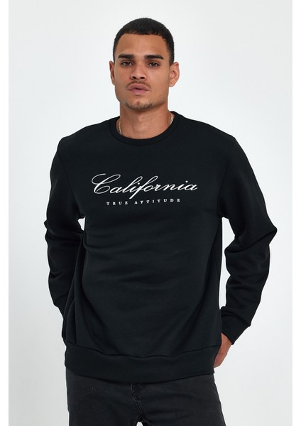 Süperlife Erkek Bisiklet Yaka Rahat Kalıp 3 Iplik Kalın Californıa Baskılı Swetashırt SPR24SW28 fiyatları