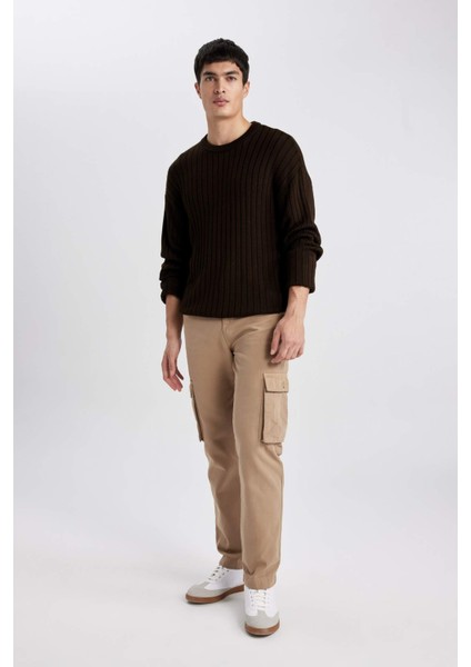 Relax Fit Bisiklet Yaka Basic Düz Triko Kazak B9723AX24SP