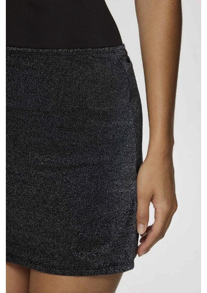 Parlak Kumaş Mini Plaj Eteği-Fall in Love B0628AX24SM