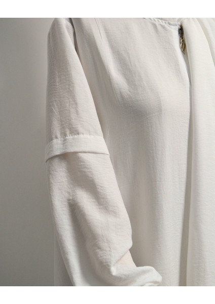 Kendinden Şallı Pamuklu Aerobin Kumaş Kadın Namaz Elbisesi / Ferace – 1-6 Beden Aralığı