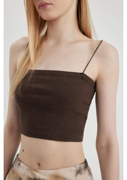 Coool Fitted Fitilli Kaşkorse Yıkamalı Soluk Efektli Basic Düz Atlet B9297AX24SM