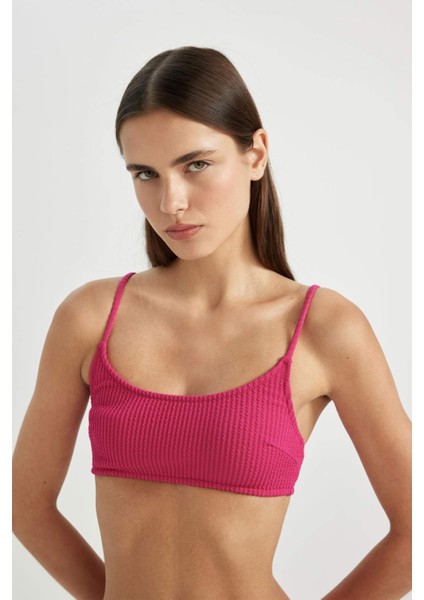 Regular Fit Bürümcük Bikini Üstü-Fall in Love B7207AX24SM