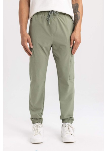 Fit Sporcu Jogger Eşofman Altı Standart Fit Dokuma Kargo Cepli Lastikli Paça C1883AX23WN