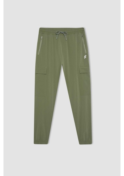 Fit Sporcu Jogger Eşofman Altı Standart Fit Dokuma Kargo Cepli Lastikli Paça C1883AX23WN