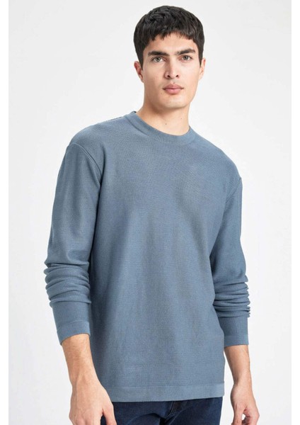 Standart Fit Normal Kesim Bisiklet Yaka Basic Düz Triko Kazak B9731AX24AU