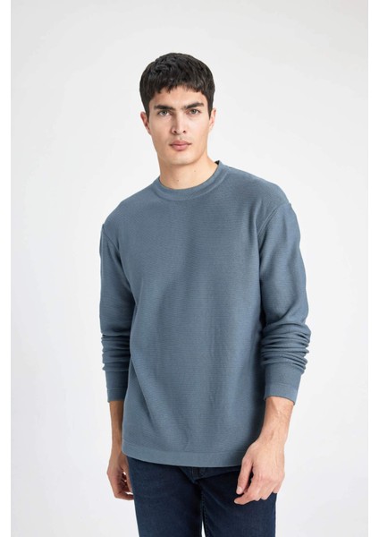 Standart Fit Normal Kesim Bisiklet Yaka Basic Düz Triko Kazak B9731AX24AU